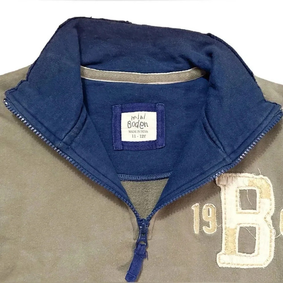 Mini Boden | Quarter-Zip Ragged Hem Pullover (11-12 yrs) - Picture 5 of 8